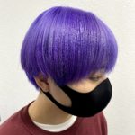 ショートヘア×紫　ブリーチ一回でツヤツヤで透明感ある鮮やかなパープルで派手髪デビュー！