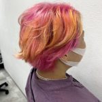 ショートヘア×ピンク　ブリーチ一回で作れて色落ちまで楽しめるデザインカラー